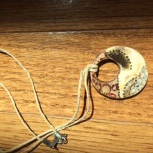 Hand painted circle pendant